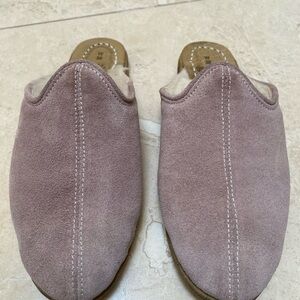 Sabah Babas - Ciprias Suede Slip-On Mules with Shearling -Size 38 *NEW w/o Tags